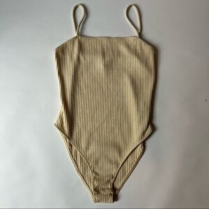 Topshop Ribbed Bodysuit Square Neck